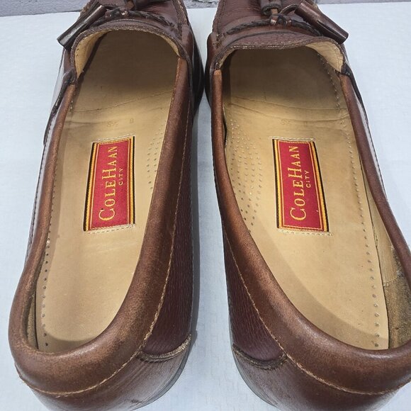 COLE HAAN BROWN LEATHER LOAFER PINCH TASSEL MENS SIZE 8.5 GREAT CONDITION - Picture 6 of 8